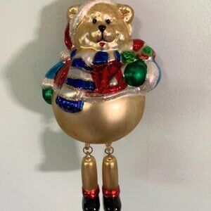 Vintage Thomas Pacconi Museum Series  "Dangle Teddy" Blown Glass Ornament